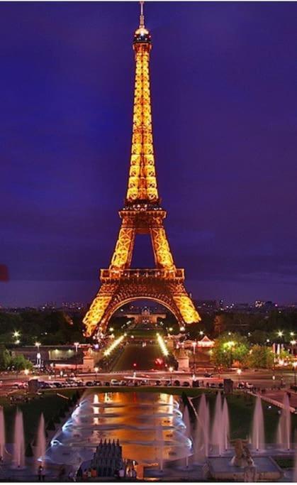 Tour Eiffel Terrasse Vue Seine Apartment Paris Exterior foto